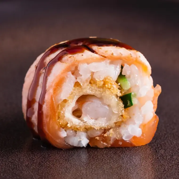 SALMON TATAKI TEMPURA x6