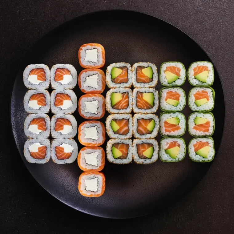 Menu salmon rolls x30