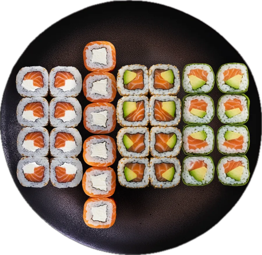 Menu salmon rolls x30